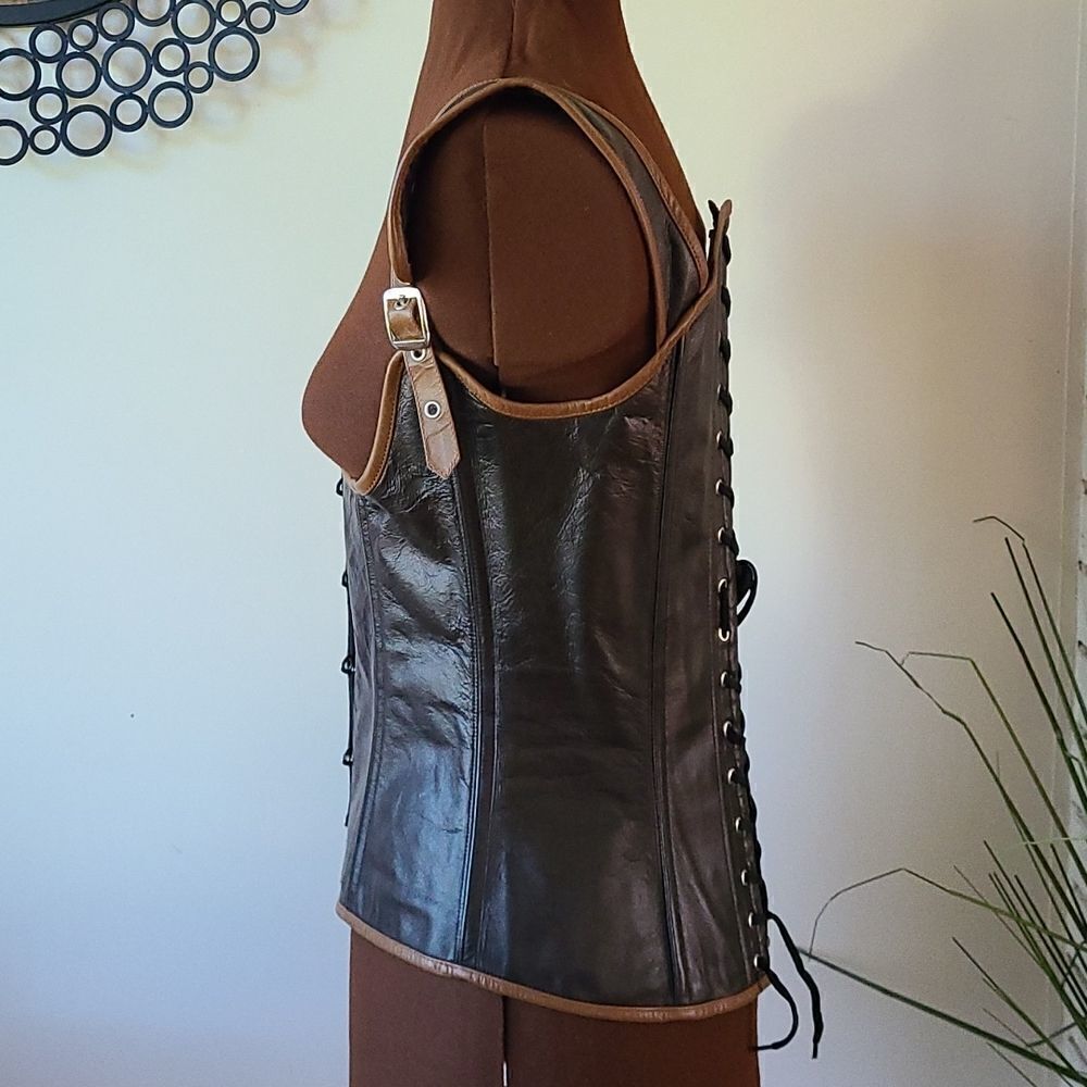 Dracula Clothing Leather Under Bust Corset Steampunk M - Picture 6 of 9